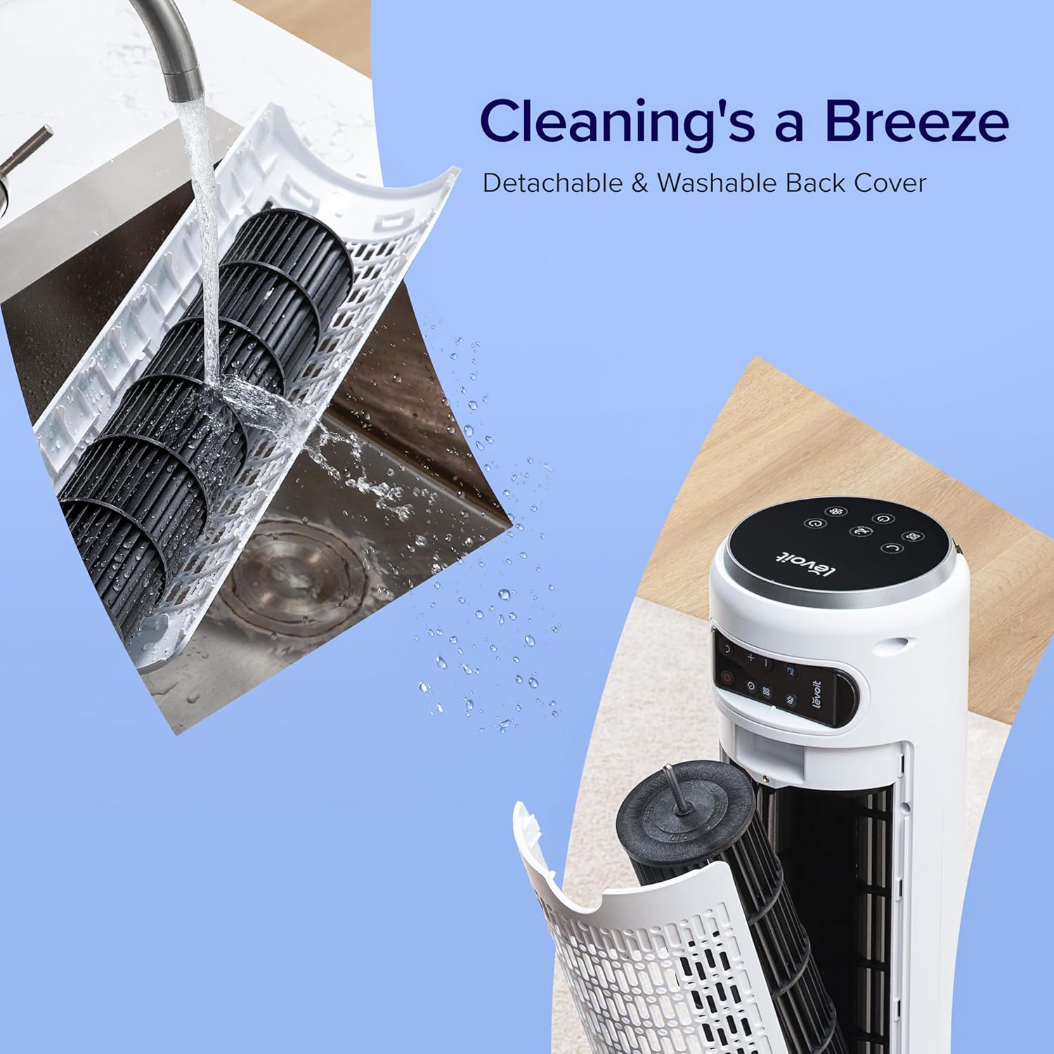 Silent Tower Fan, 5.5W-26W Energy Saving Fan for Bedroom & Home